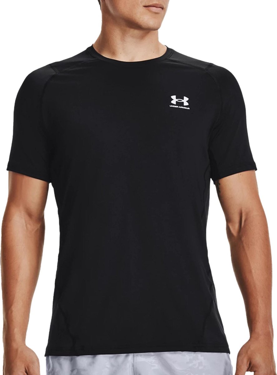 Camiseta deportiva Under Armour UA HG Heatgear Armour Fitted de manga corta para hombre - Negro - Talla XXL