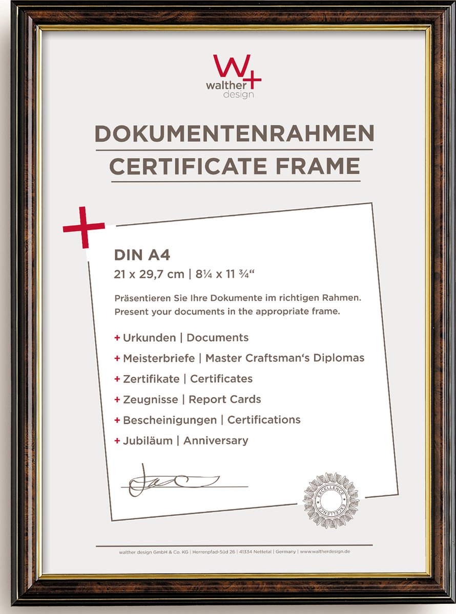 Walther smell - fotolijst - fotoformaat 21x30 cm - noten
