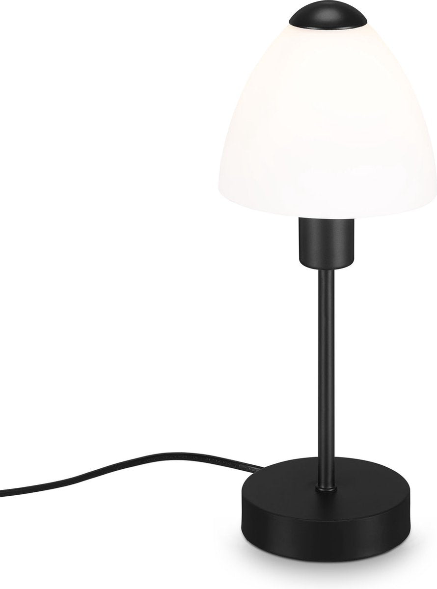 Briloner - manino - tafellamp - 40 w - ip20 - zwart - metaal-glas - excl. 1x e14 - ø 10 cm