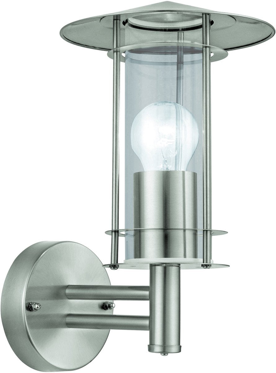 Lampada da parete da esterno Eglo lisio - e27 - 30 cm - acciaio inox - vetro