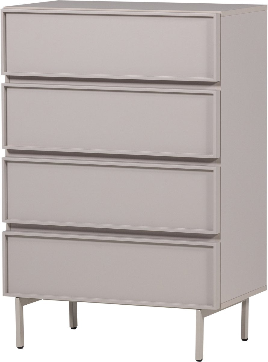 Woood tours ladekast 4 lades - melamine mdf - zand - 102x70x42