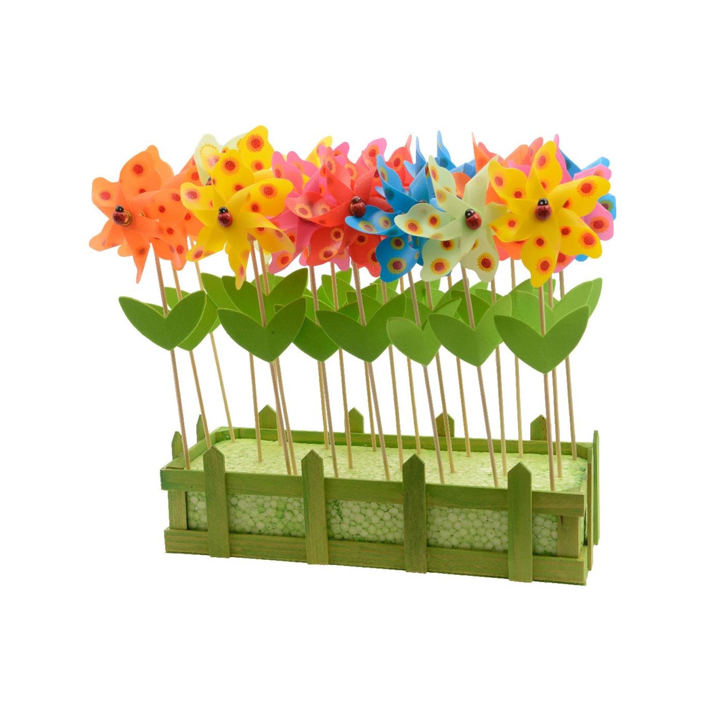 Decoris molino de viento flor plastico ã˜9xh28cm 6 surtido