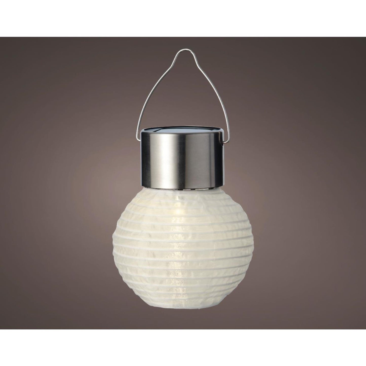 Lanterna solare Lumineo nylon ø7xh9,5cm bianco