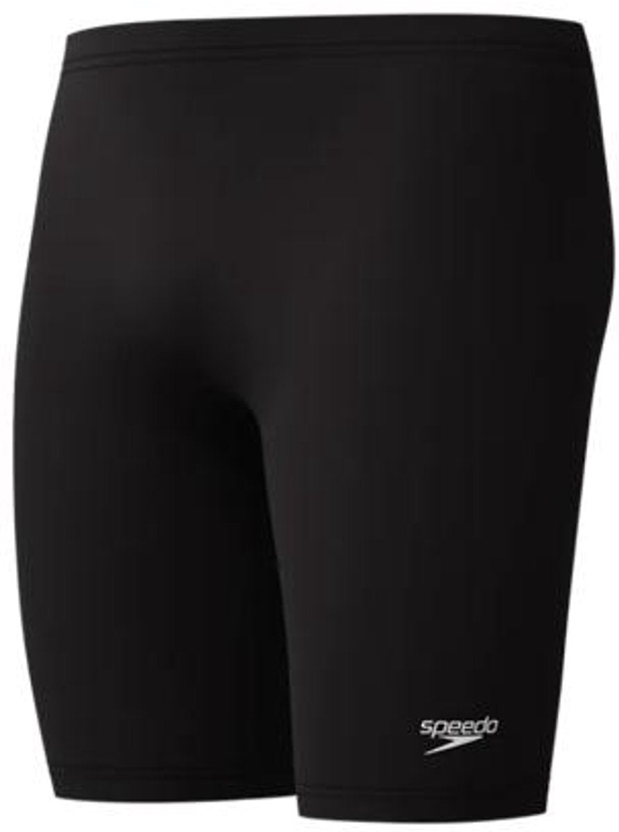 Speedo endurance+ logo jammer heren - strakke zwembroek heren - chloorbestendige zwembroek mannen - kleurvaste sportzwembroek heren - zwart wit - m