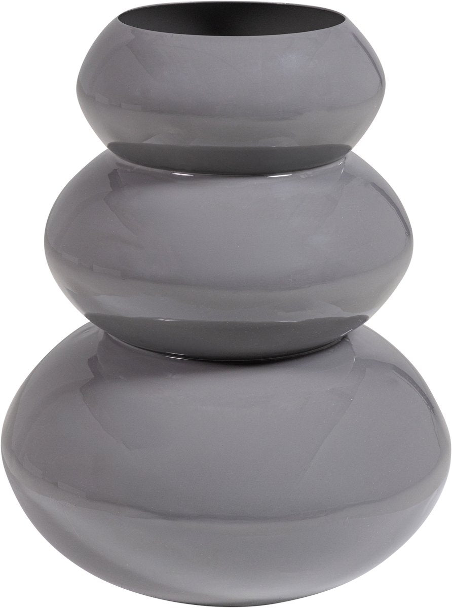 Vaso Woood Tera - metallo - grigio chiaro lucido - 35x28x28