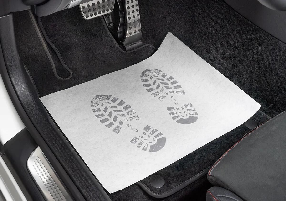 Serwo automotriz de puertas desechables de papel crepe.