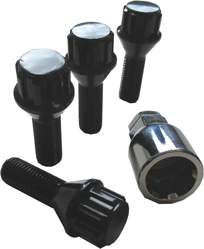 Autostyling seehase velgenslot-set rim locks set black cone 60, m12x1.5x29 mm