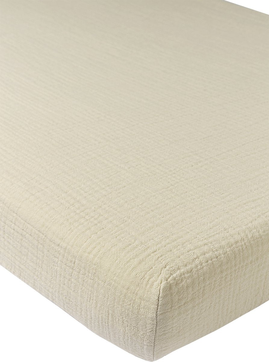 Meyco baby uni hoeslaken juniorbed - pre-washed hydrofiel - soft sand - 70x140cm