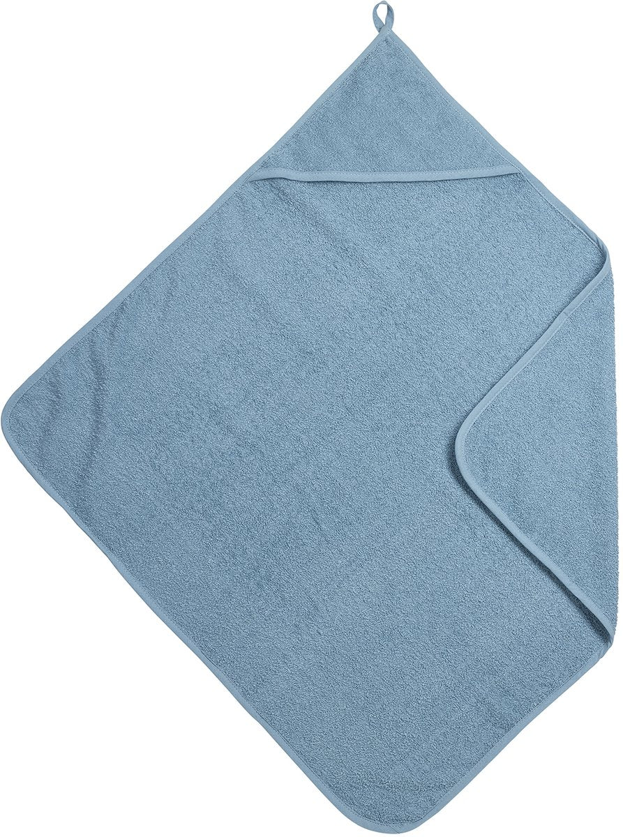 Meyco baby uni badcape - badstof - jeans blue - 75x75cm