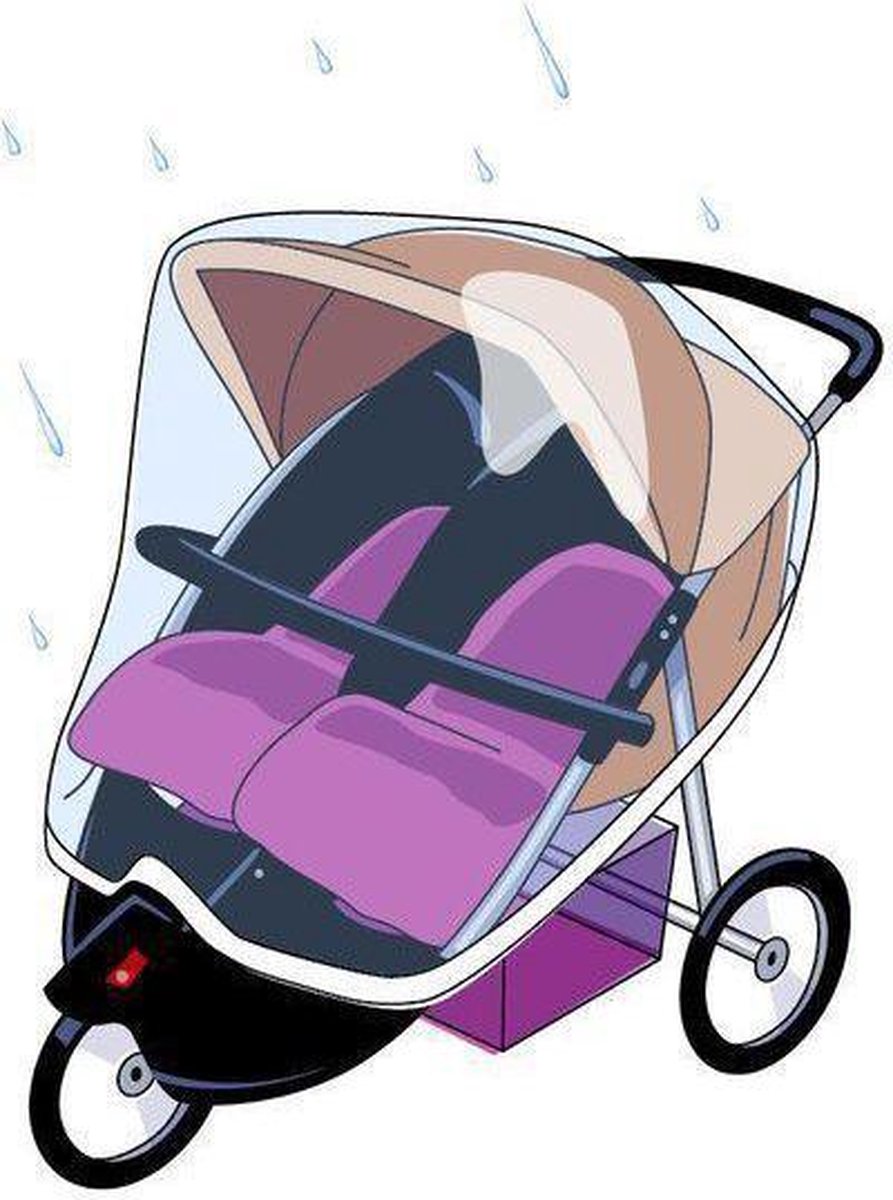 Parapioggia baby babsana in titanio per duo-rider - trasparente