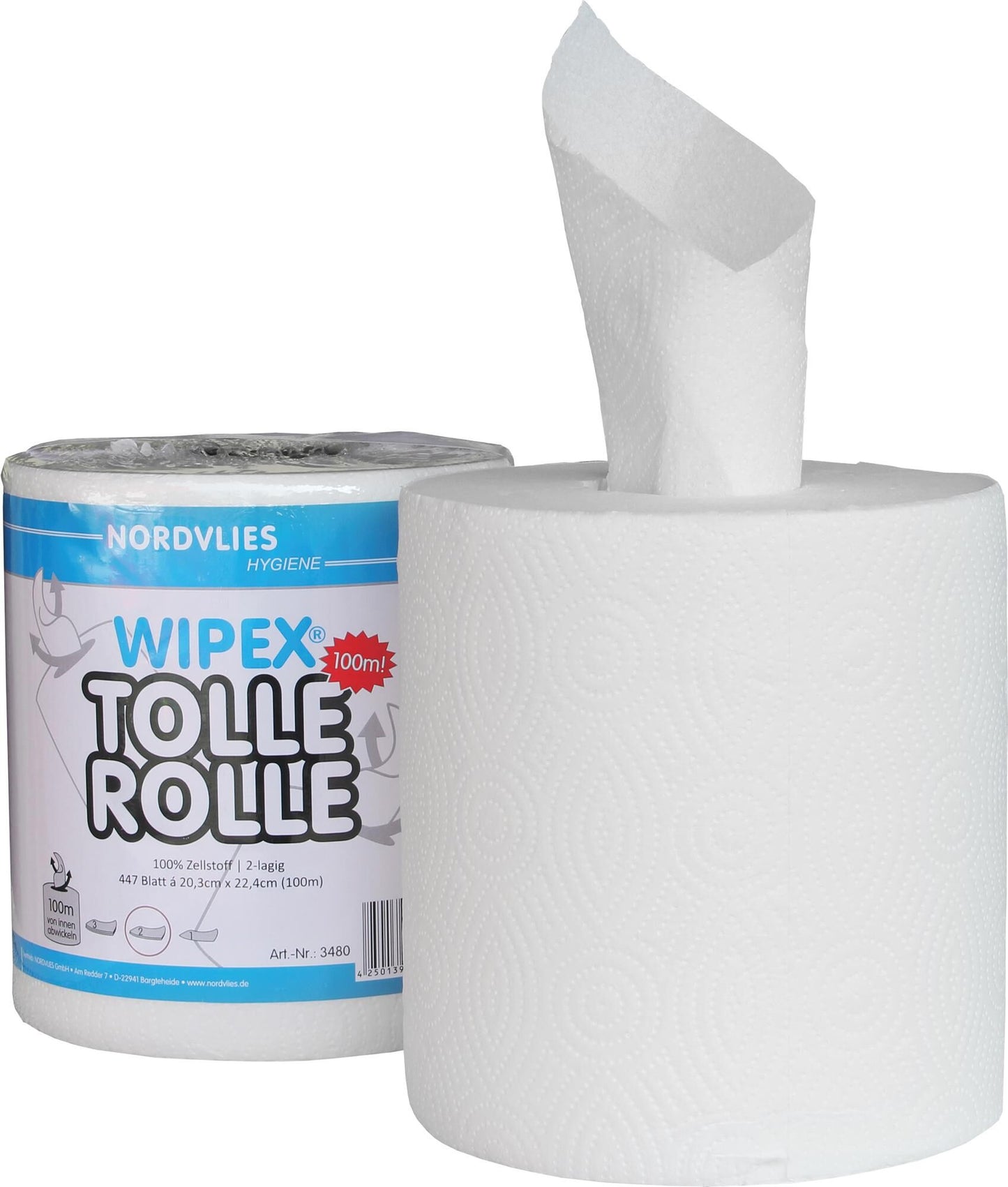 Nordvlies asciugamano bianco 100m wipex grande rullo