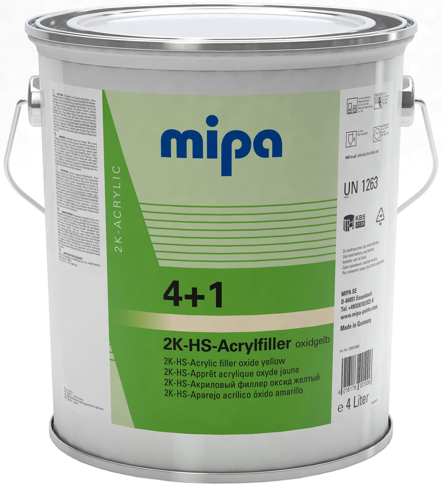 Filler acrilico MIPA 4+1 HS 4+1 filtro acrilico HS 4L Oxidyellow