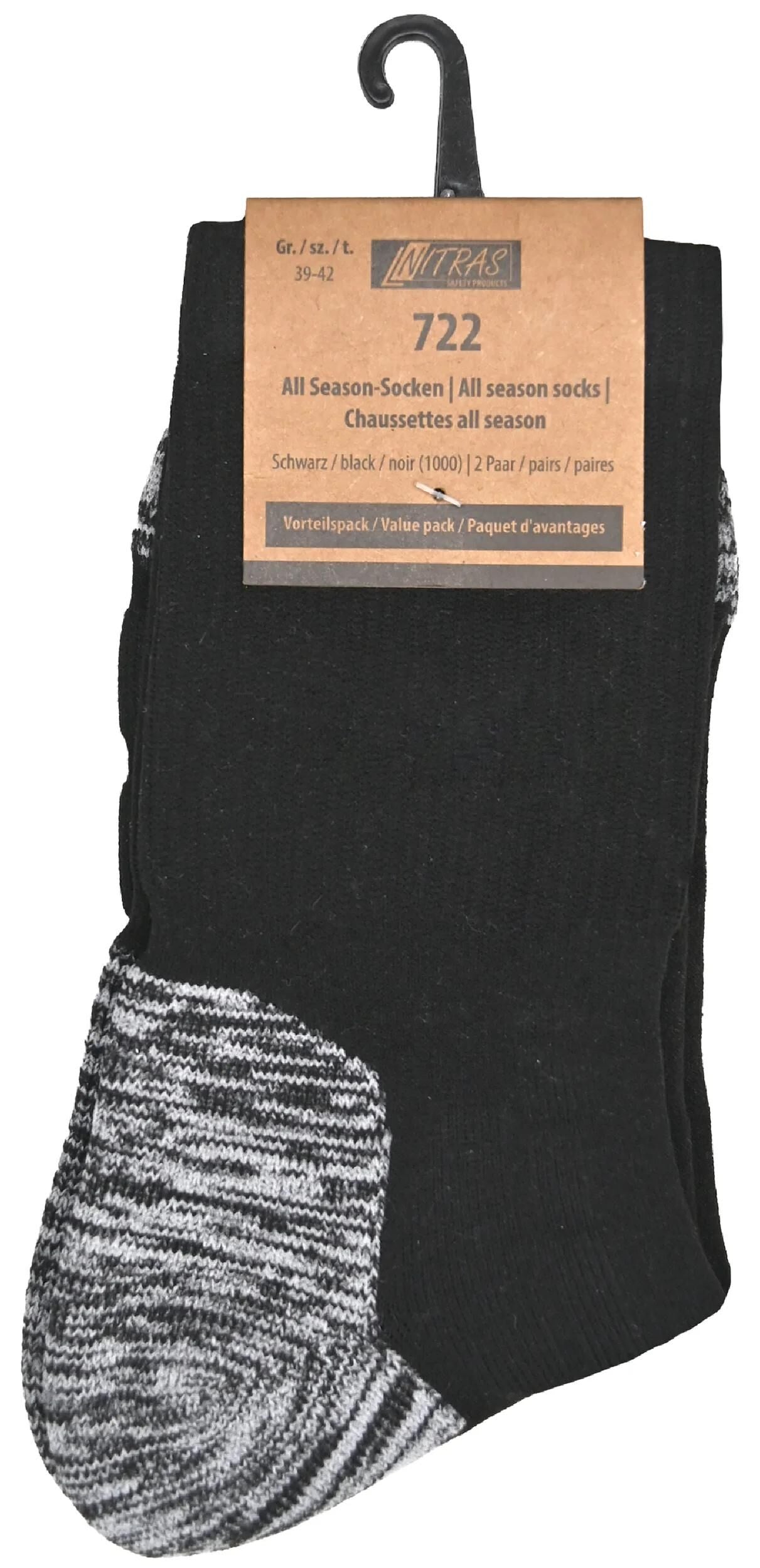Nitras safety sokken all season alls. socks sw gr. 47-50 nitras 1pk with 2 pairs