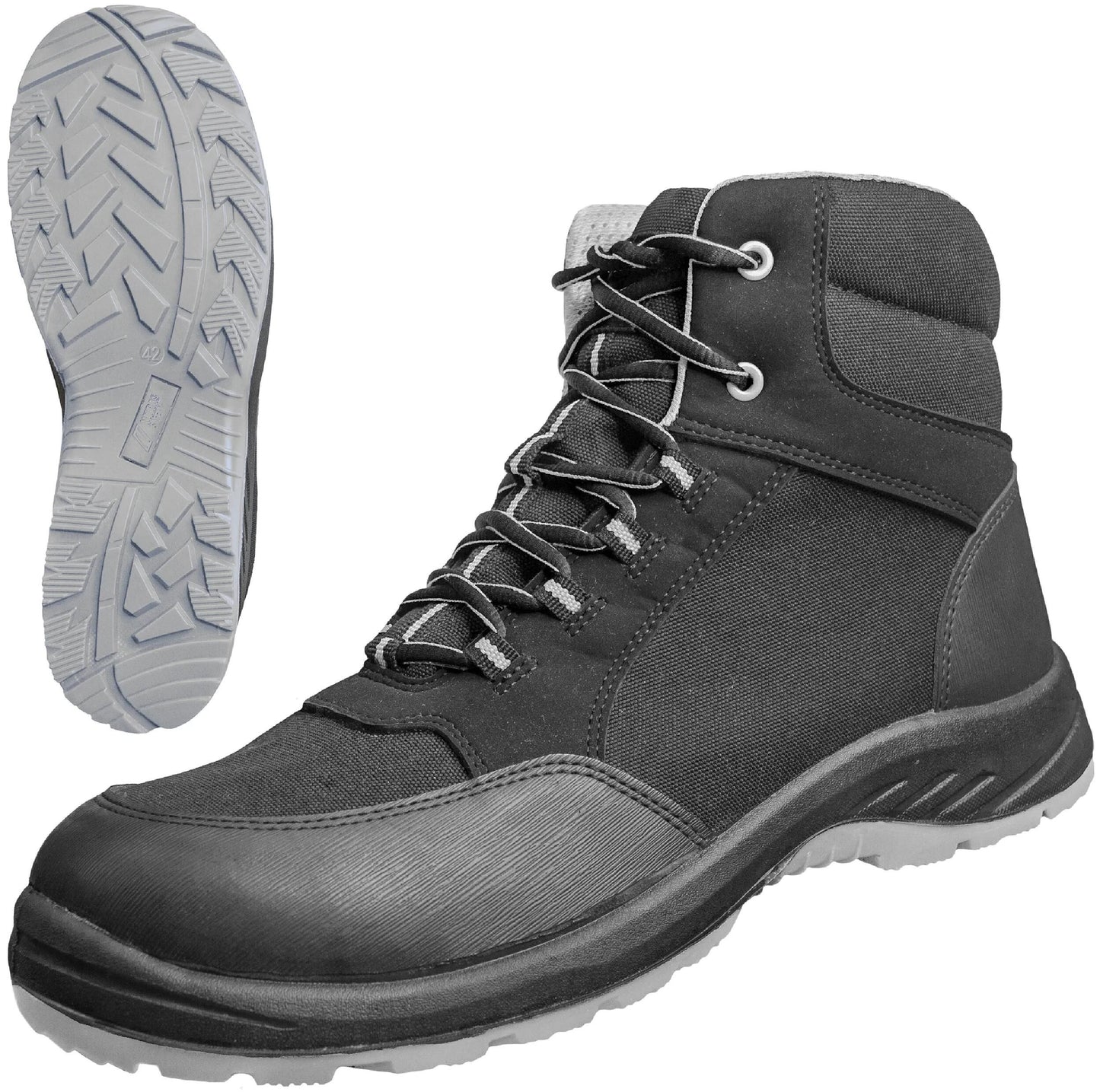 Stivali di sicurezza della sicurezza nitras Gr. 45 Solid Step Mid Grey