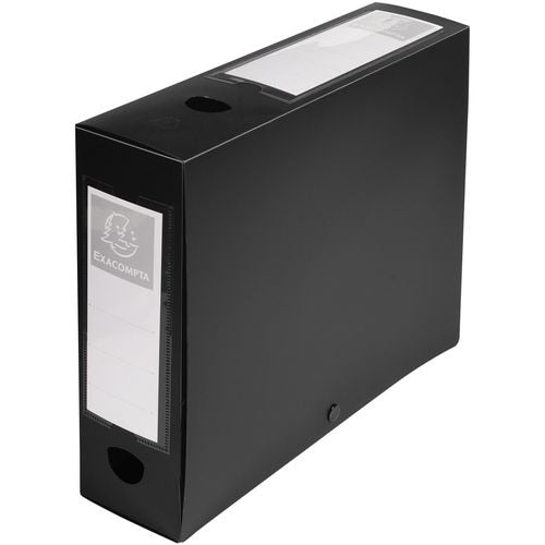Carpeta documentos exacompta pp 32x24cm rb 80mm negro anilla de agarre porta huevos