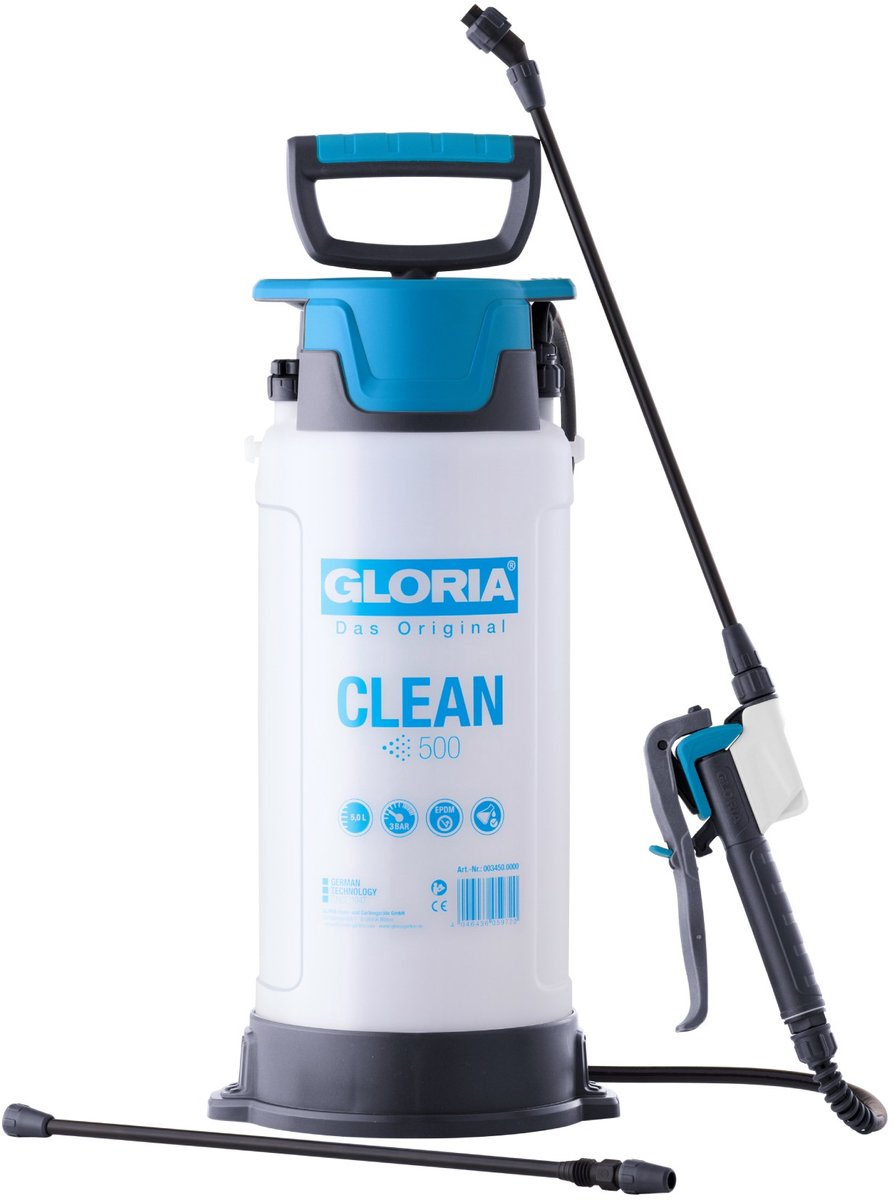 Gloria drukspuit pulito 500 | per la diffusione di mezzi acidi e alcalini | Capacità 5 litri