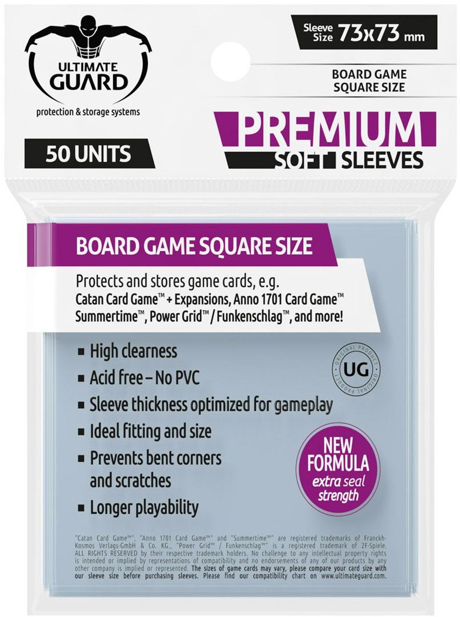 Buste protettive per giochi da tavolo Ultimate Guard (50) - buste protettive quadrate per carte da gioco da tavolo