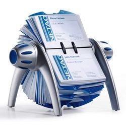 Durable visitekaarthouder visifix flip roterend a-z register zwart-grijs