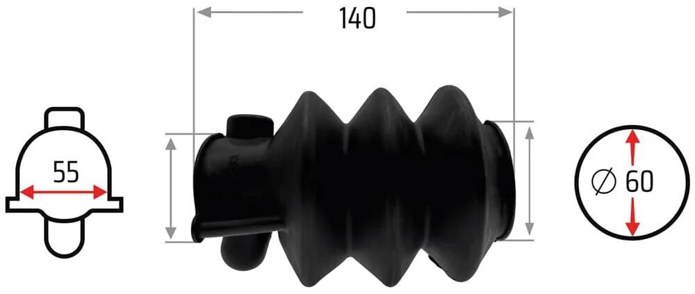 Nb parti soffietto pieghevole 55 62 mm nb parti