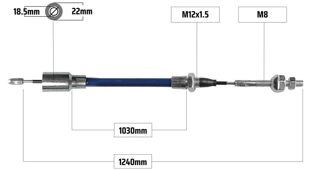 Nb parti cavo freno cavo freno 1240 1030 mm nb-parts