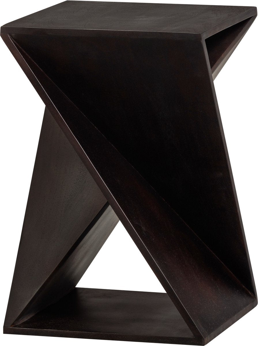 Mesa auxiliar de madera ikem - acacia - marrón oscuro - 61x41x41 cm