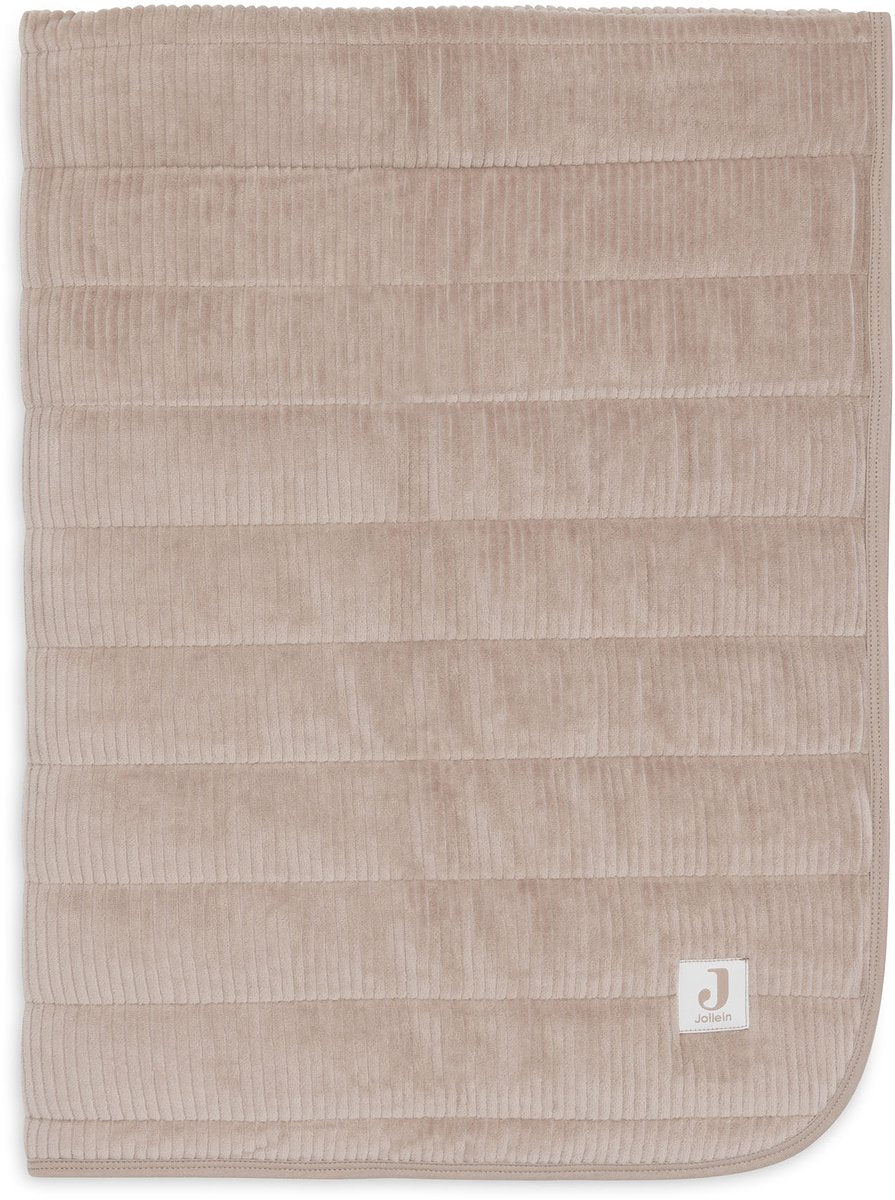 Coperta per culla Jollein - 75x100 cm - coste in velluto - caffè latte