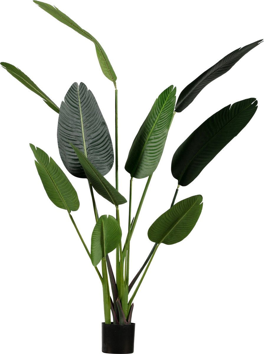 Planta artificial de strelitzia de madera - verde - 96x164x63