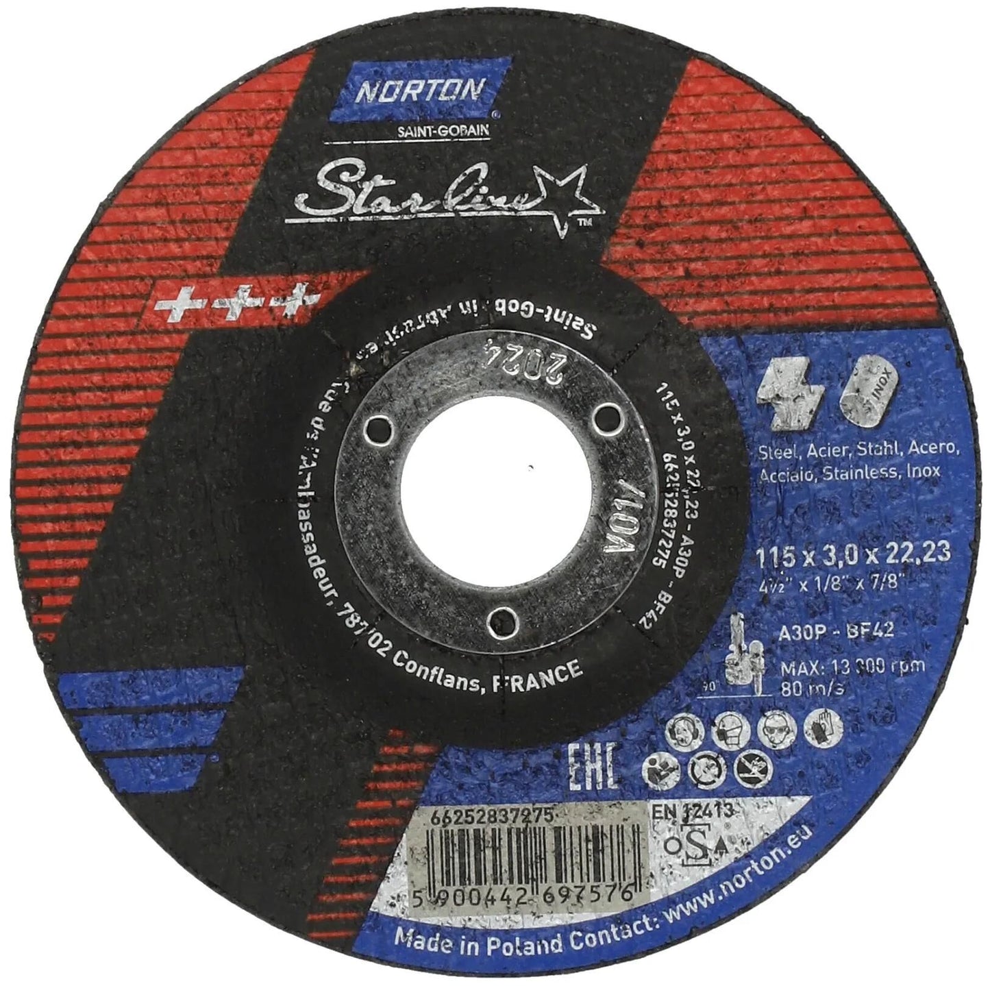 Disco de corte Norton disco de corte starline 115x3.0