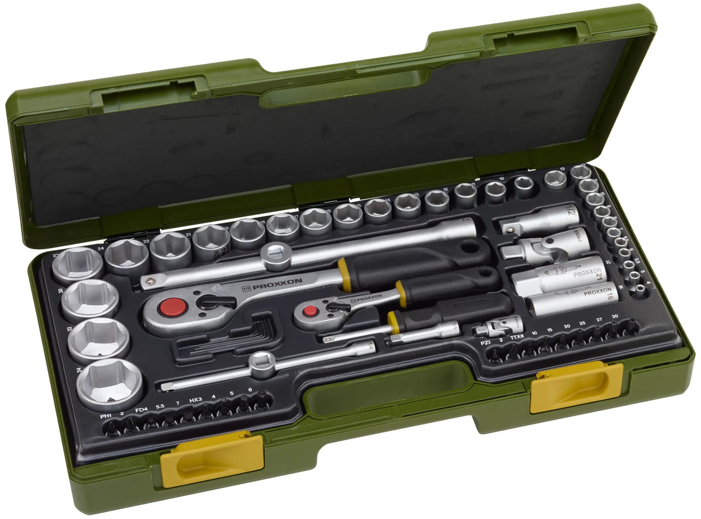 Set di chiavi per presa Proxxon 65-te. 1 2 e 1 4