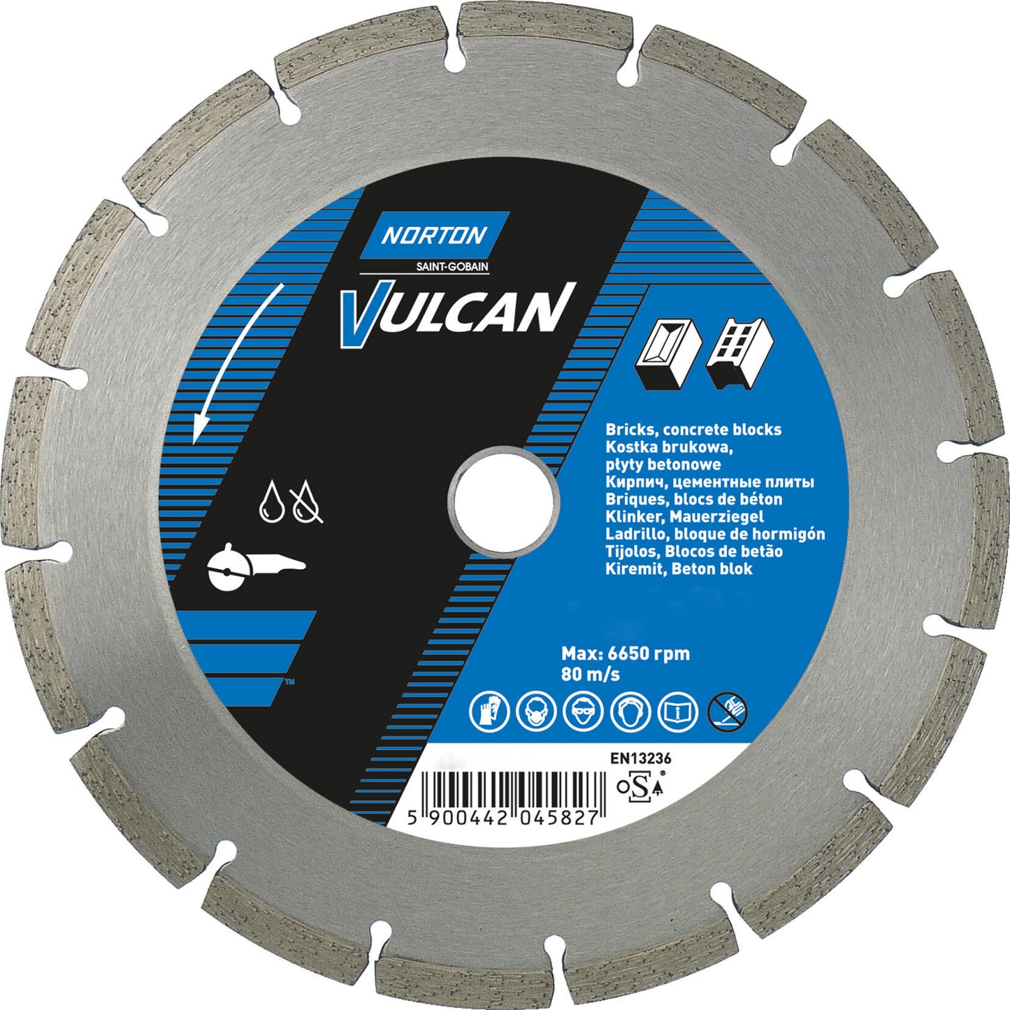 Disco de corte Norton vulcan universal disco de diamante vulcan universal 125x7x2x22.23