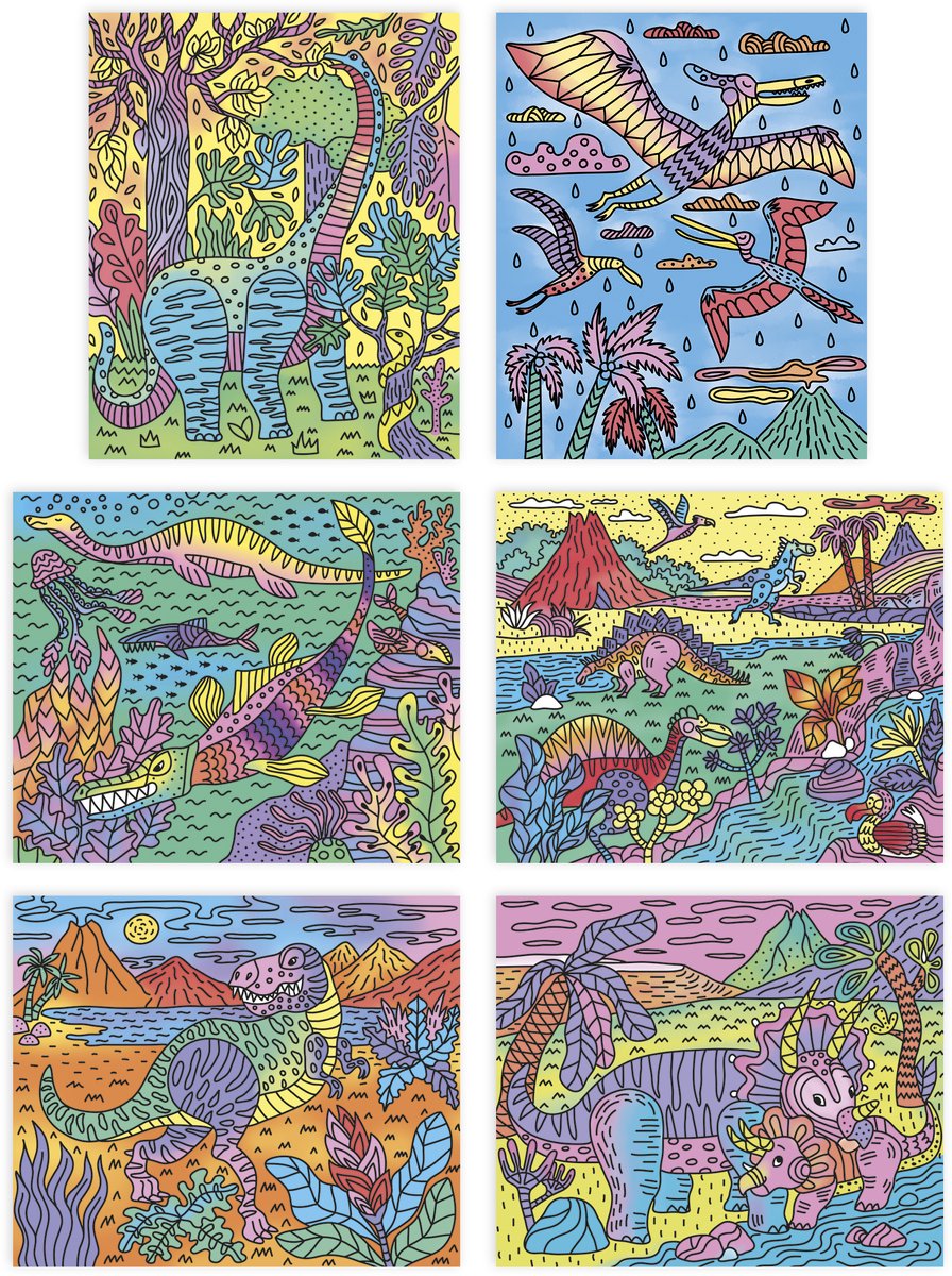 Janod - les ateliers du calme - magisch schilderij - dinosaurussen