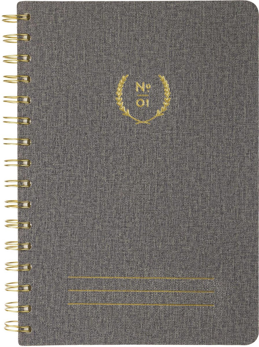 Quaderno Eccolo - oxford - spirale - grigio - a righe - ca. 15x20cm - ec-d448c