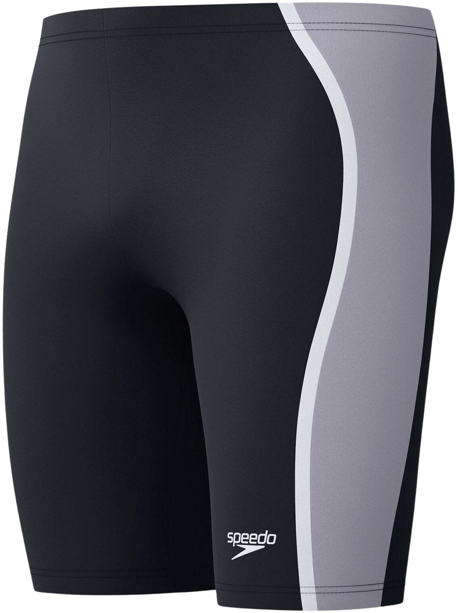 Speedo solid splice jammer heren sportzwembroek - zwart grijs
