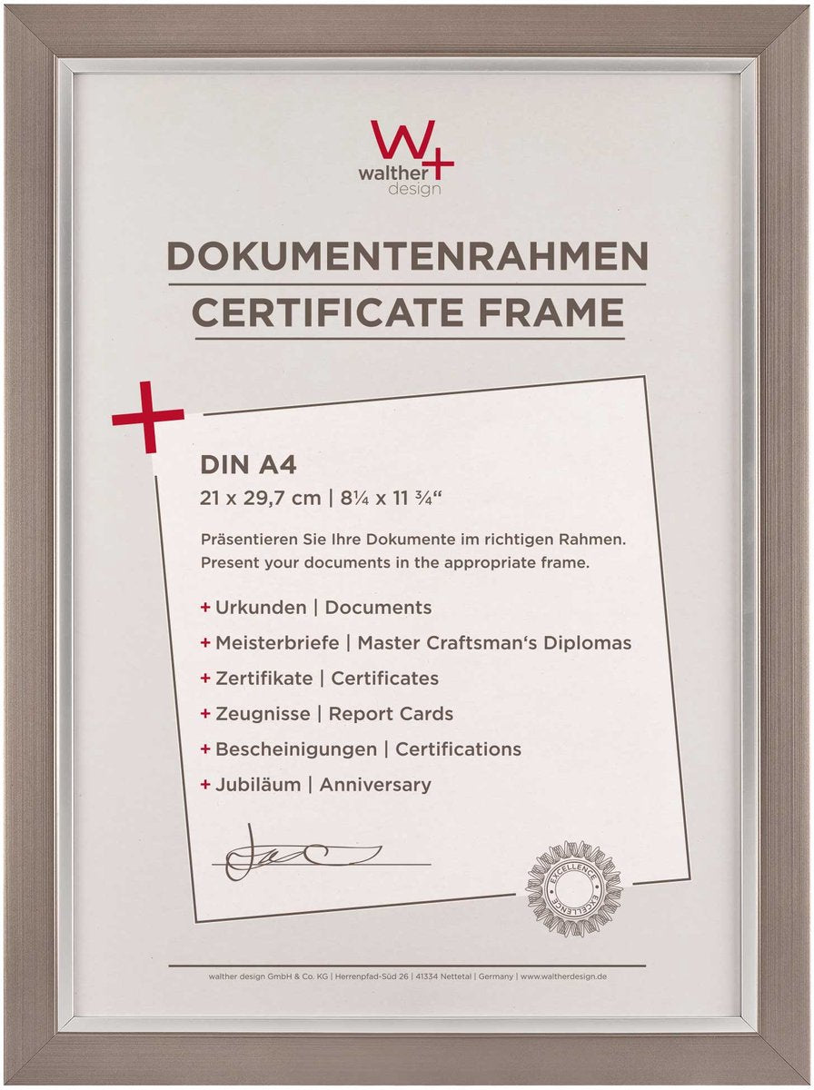 Walther beyond - fotolijst - fotoformaat 21x29,7 cm (din a4) - staal
