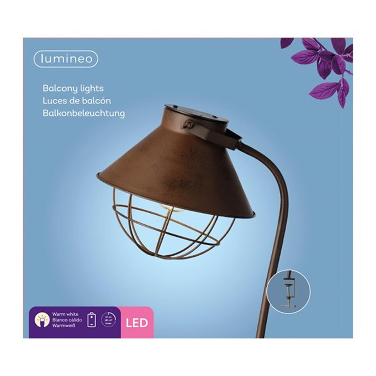 Illuminazione da esterno per balcone Lumineo LED con morsetto