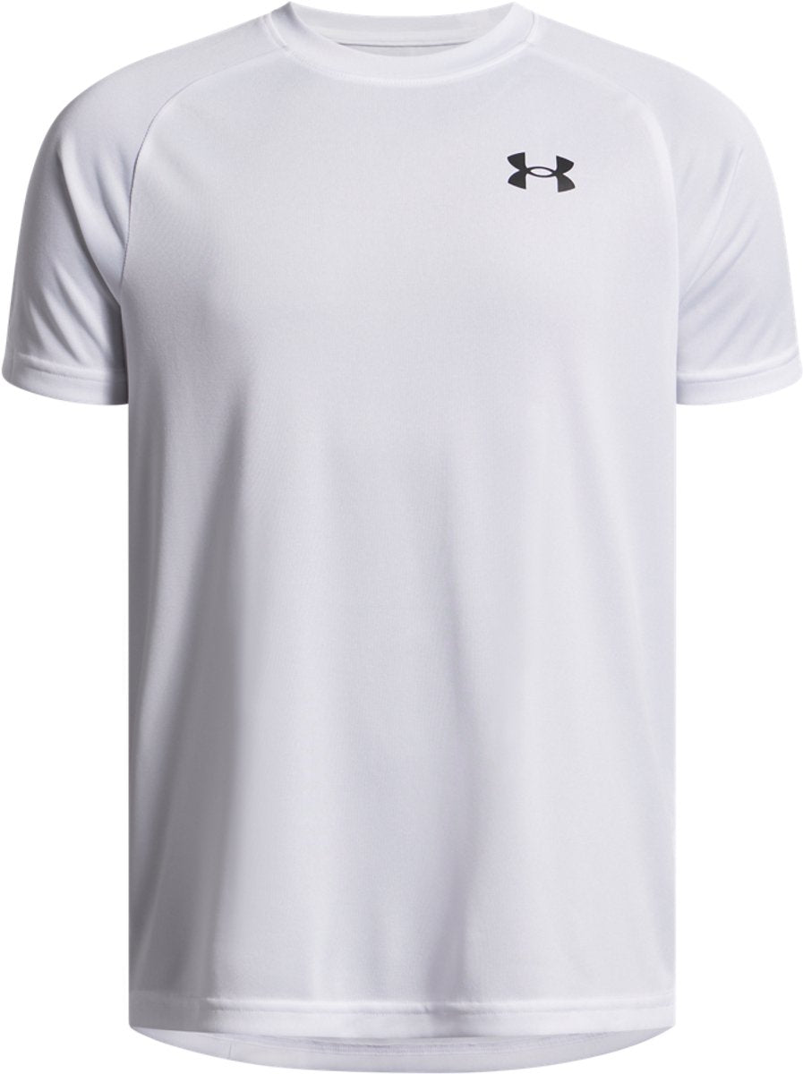 Maglia sportiva da ragazzo Under Armour UA Tech 2.0 SS-WHT - bianca - nera