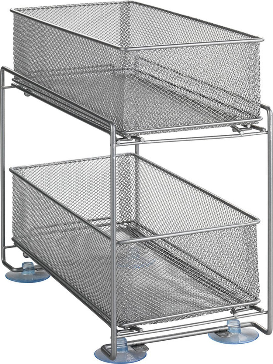 Mueble de cocina estante extensible gris Wenko 2 cestas