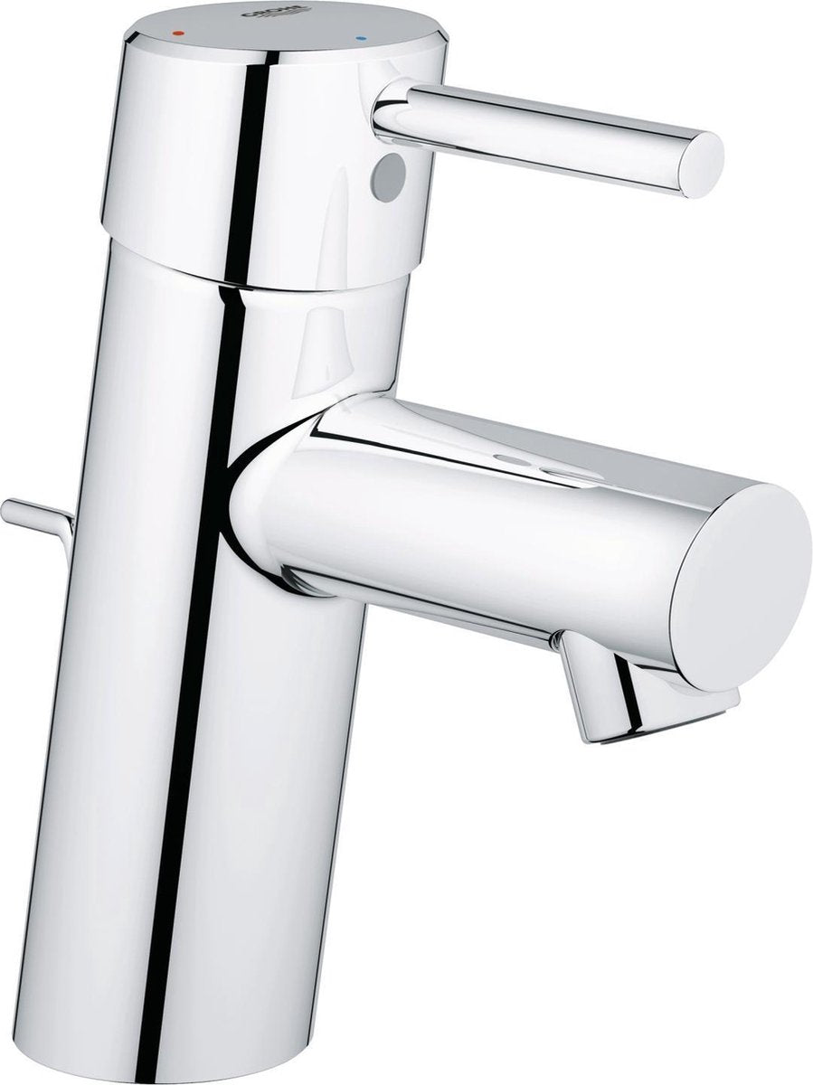 Rubinetto lavabo Grohe Concetto - bocca bassa - con piletta - cromo - risparmio idrico