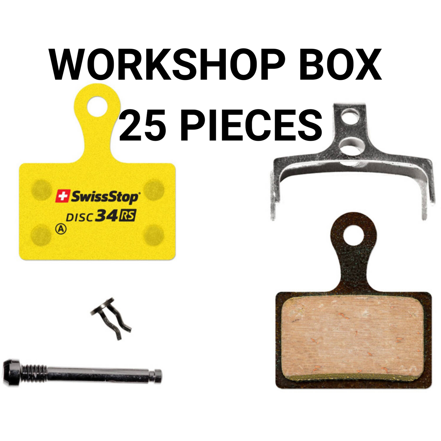 Swissstop - juego de pastillas de freno disco 34 rs - shimano, trp, tektro, rever embalaje taller 25 juegos