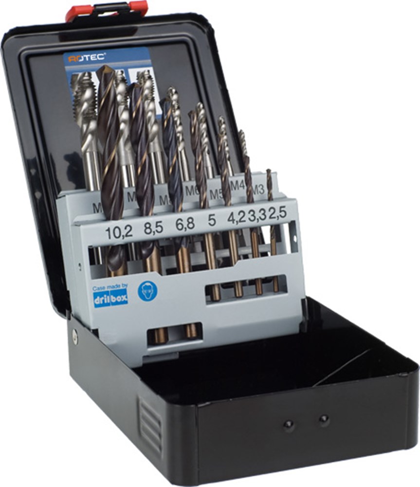 Juego macho macho a máquina Rotec m3-m12 hss-e ciego + brocas