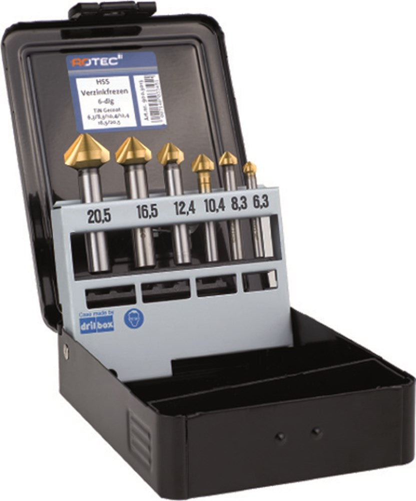Set di frese per svasatore Rotec 3 frese 6,3 25,0 rivestite in stagno