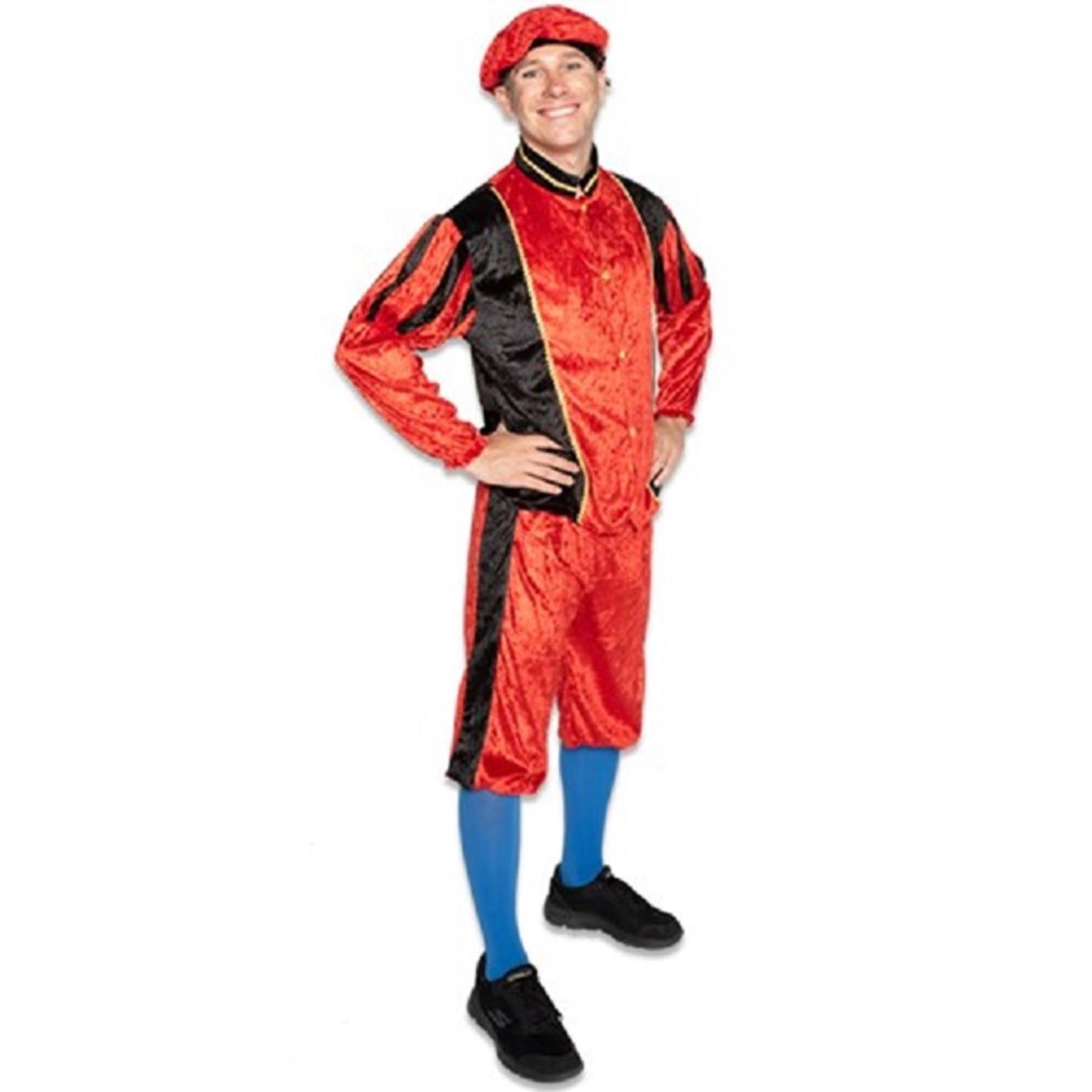 Haza pietenpak volwassenen rood zwart maat xl