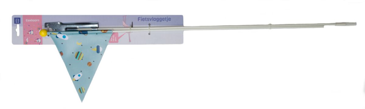 Bandera de seguridad Pexkids Rocket Blue con estampado de cohete