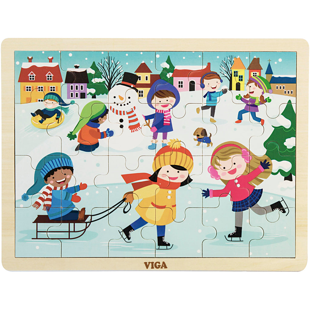 Puzle de madera Viga Seasons, las estaciones, invierno, medidas 30x22,5 cm, 24 piezas, 1 pieza