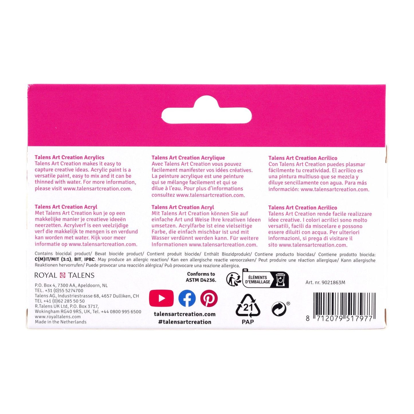 Creazione artistica Talens • set di colori acrilici caraibi 6 x 12 ml