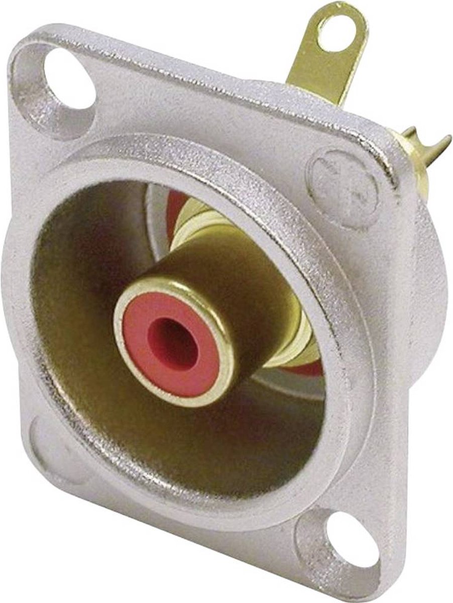 Neutrik nf2d2 connettore RCA flangia boccola, contatti diritti numero di poli: 2 argento, rosso 1 pezzo(i)