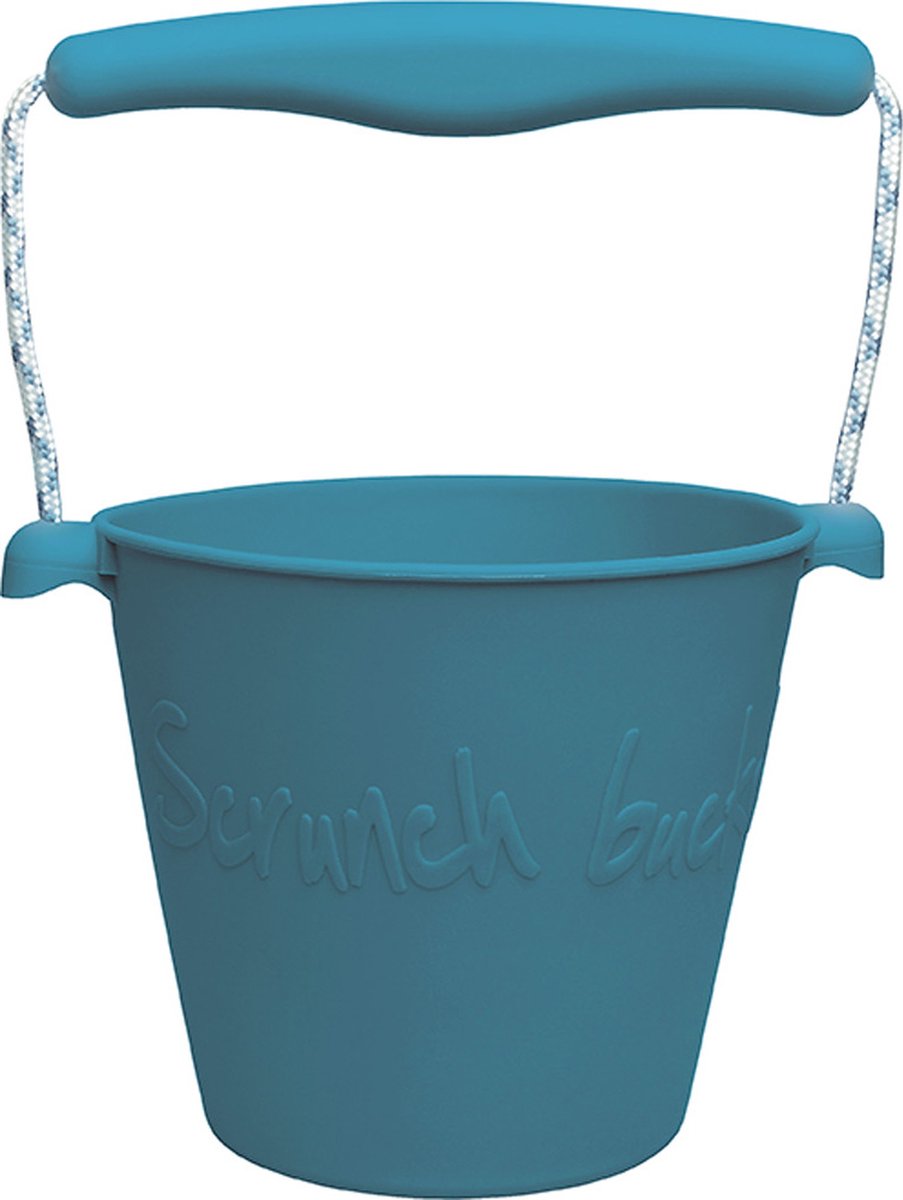 Secchiello per giocattoli Scrunch - grigio blu - pieghevole - riciclabile