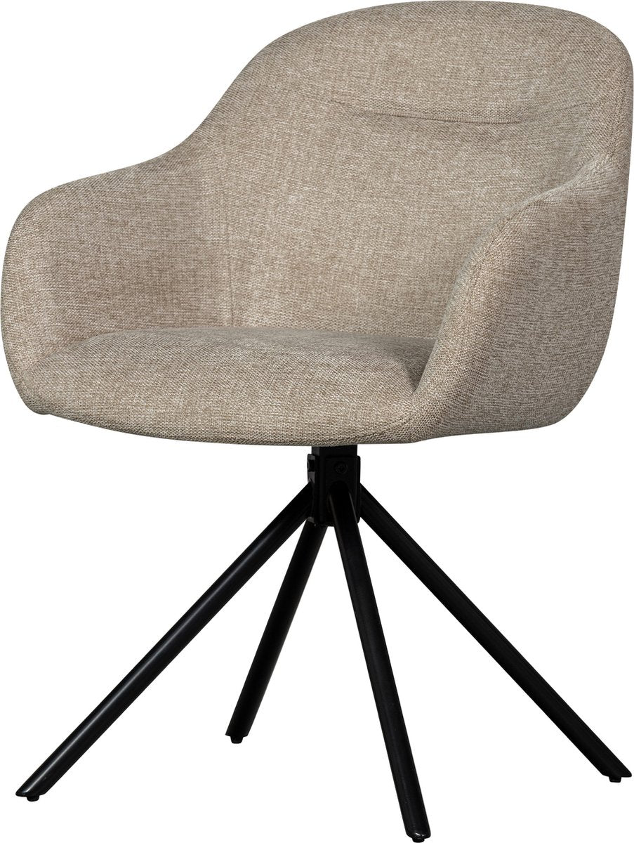 Silla de comedor de madera Grant-jaki - chenilla - arena - 80x56x50