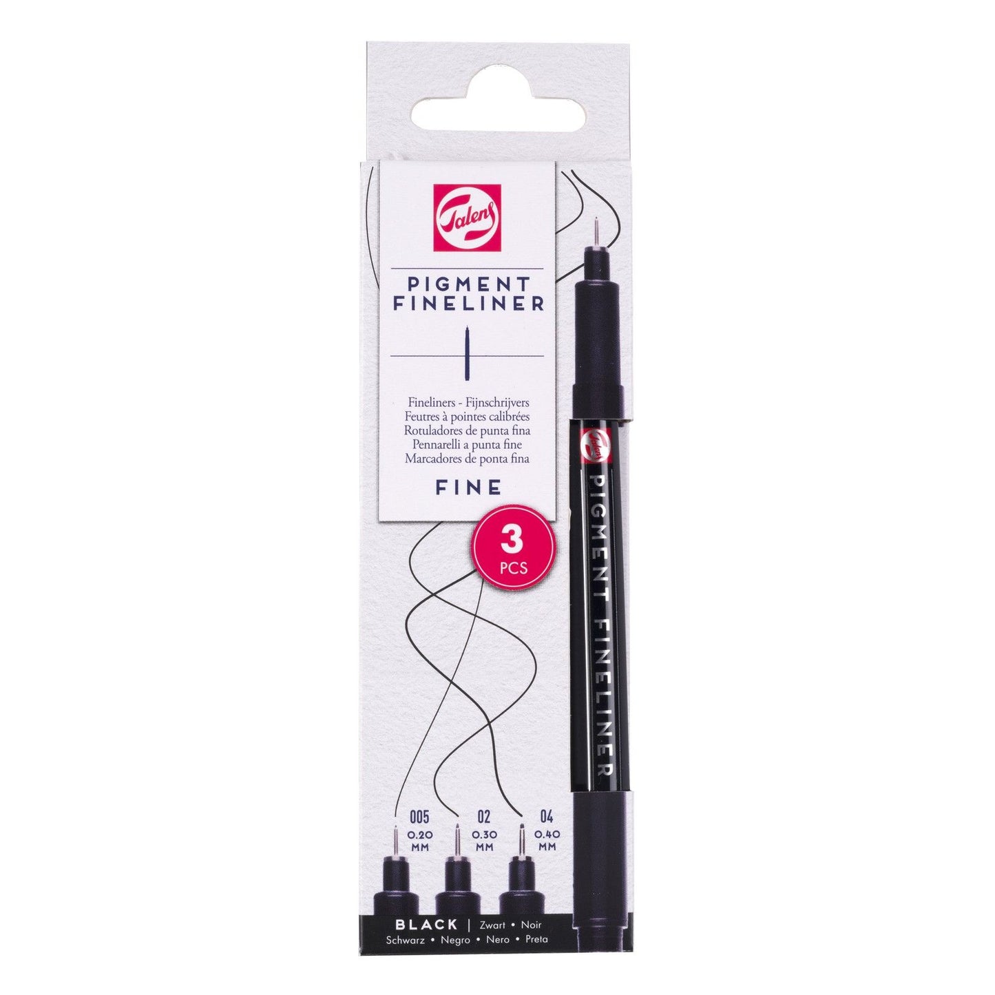 Talens • set di fineliner pigmentati fini, 3 pezzi