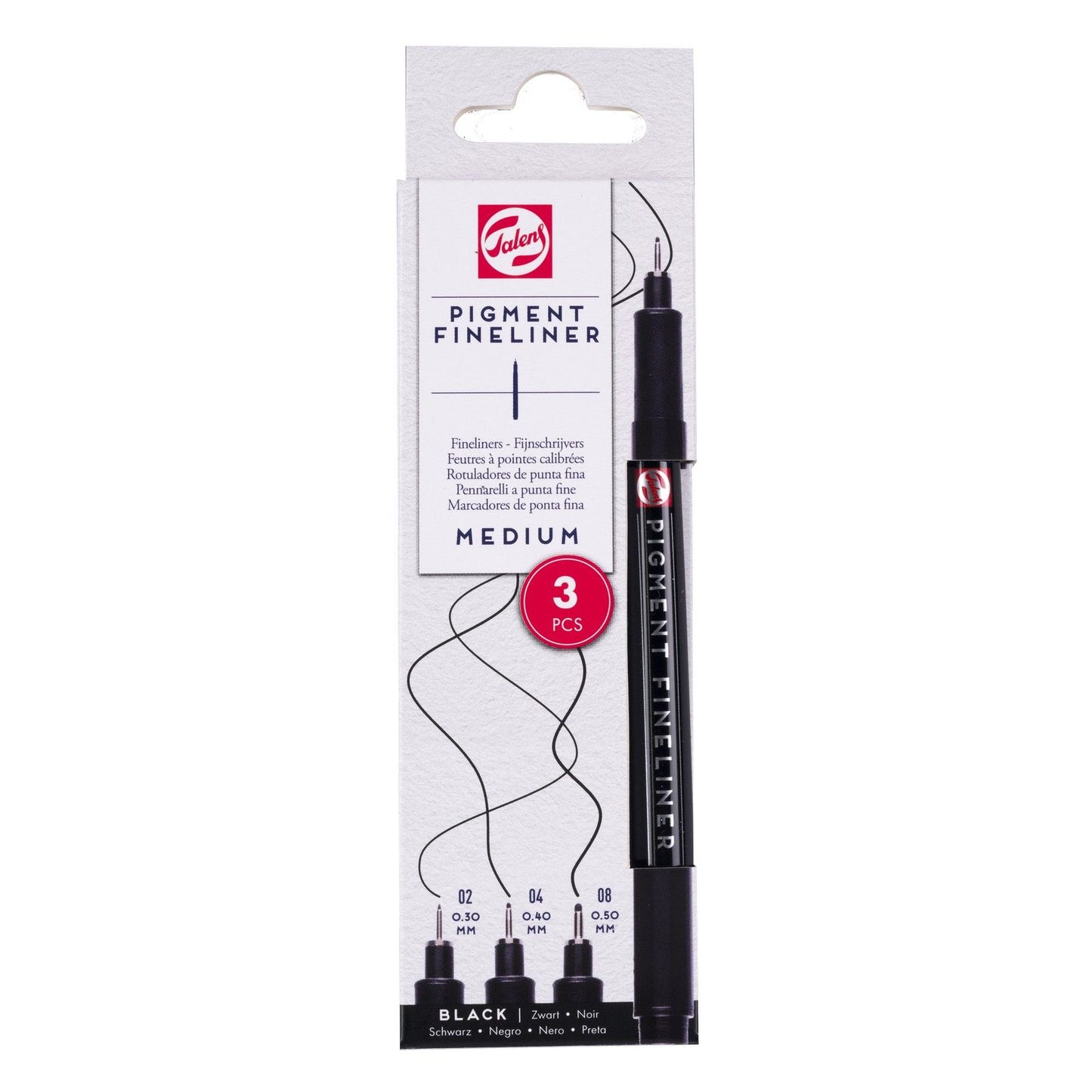 Talens • set di fineliner pigmentati medi, 3 pezzi